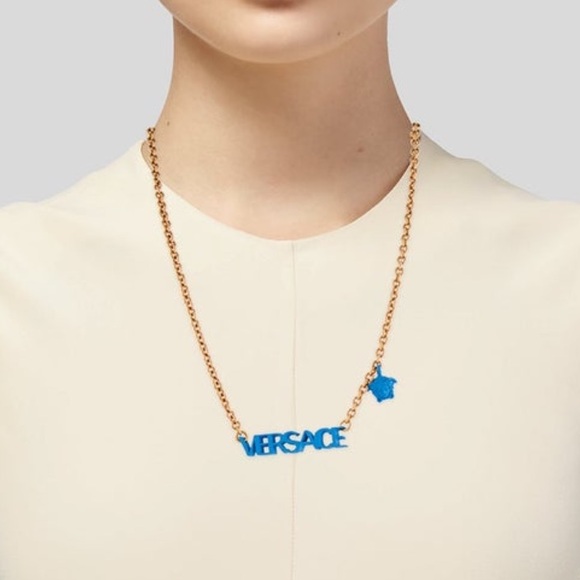 Versace Acrylic paint Logo cut out pendant necklace - Picture 4 of 4